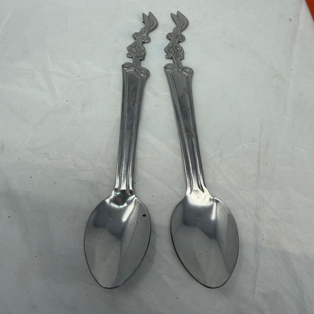 Vintage trix silly rabbit Stainless Steel Spoons Set of 2 Silver 6.5"